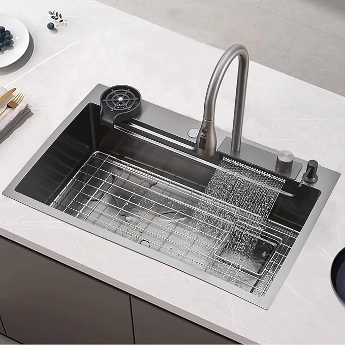 Rectangular 304 Bowl Undermount Stainless Steel Apron Farmhouse Kitchen Sink