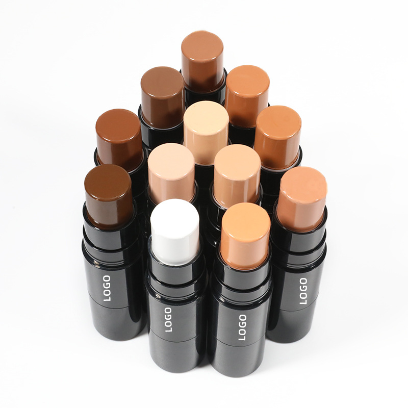 Custom Logo Matte Finish Cream Bronzer Foundation Concealer Contour Stick with Brush