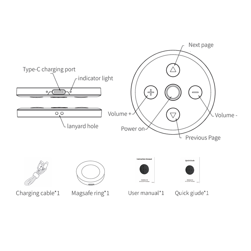 Портативный диктофон Type-C с флеш-памятью и AI