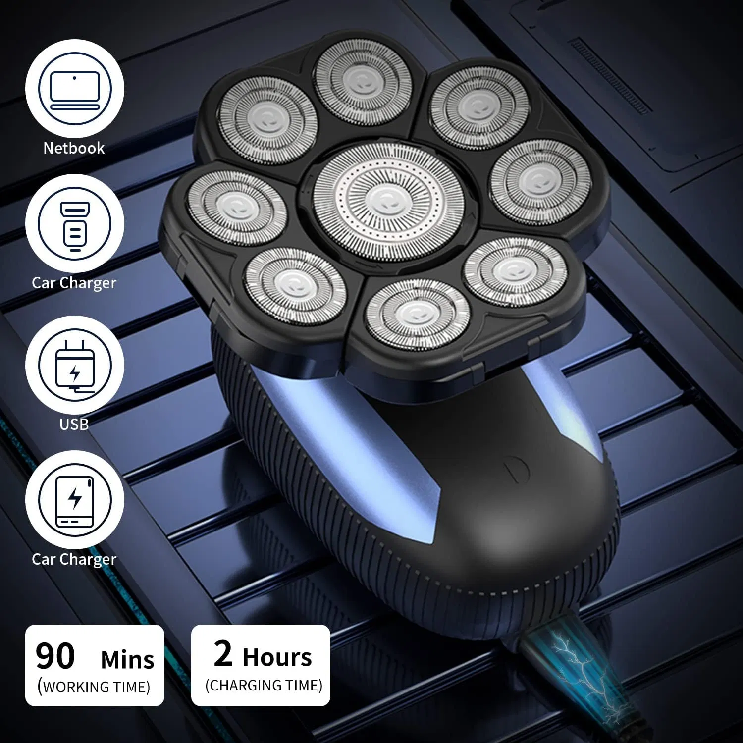 9d Men's Rechargeable Bald Head Electric Shaver for Men Shaving Machine