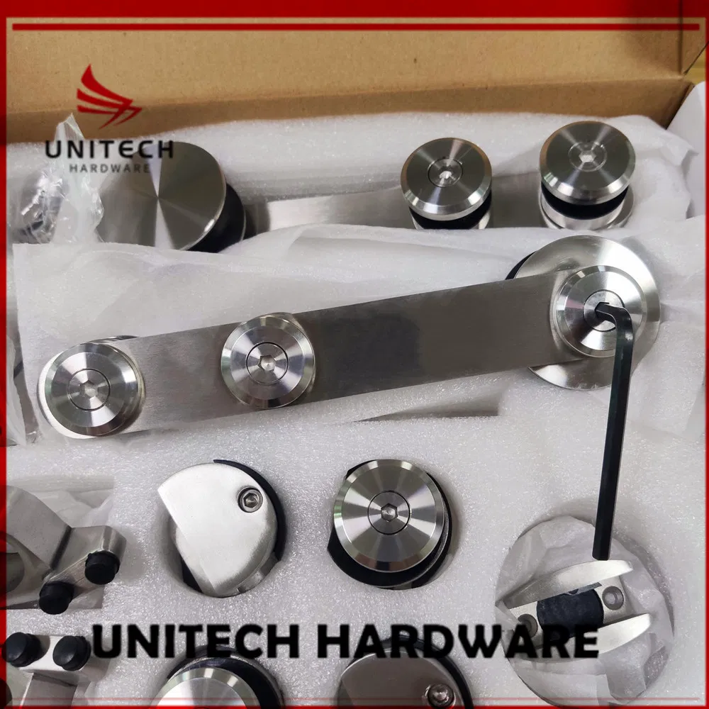 Stainless Steel 304 Glass Sliding Door Clamp and Roller Fitting Suit