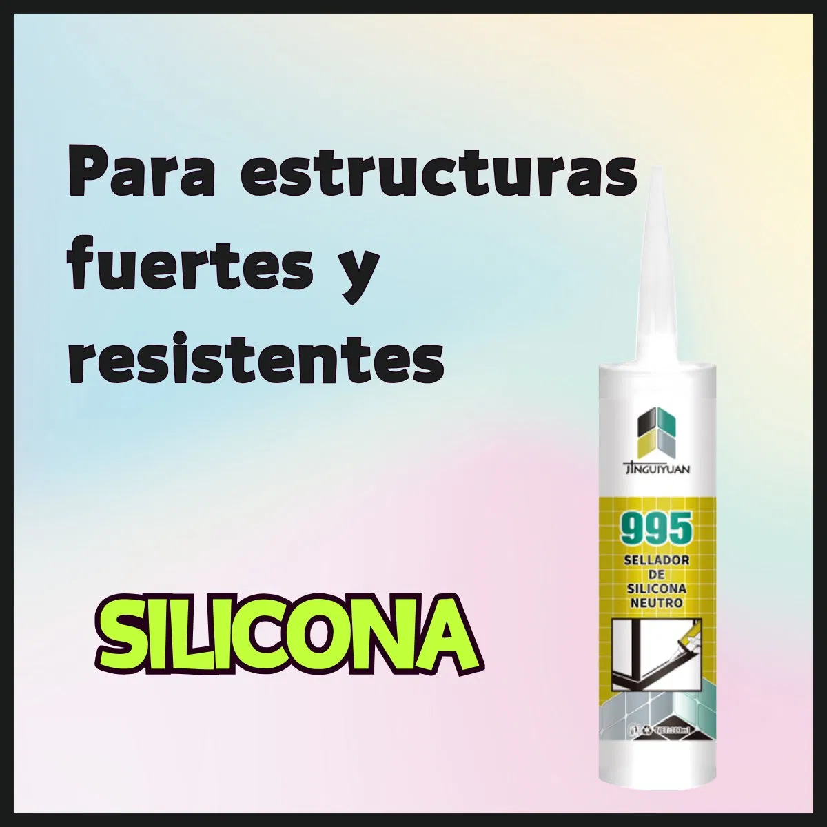 No Corrosiva Silicona PARA Aluminio Metales Blanca Autonivelante Ceramica Madera