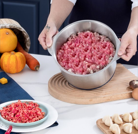 New Stainless Steel Fully Automatic Meat Grinder, Home Blender, 5L Large Capacity, Meat Mincer, Multifunctional Food Processor.