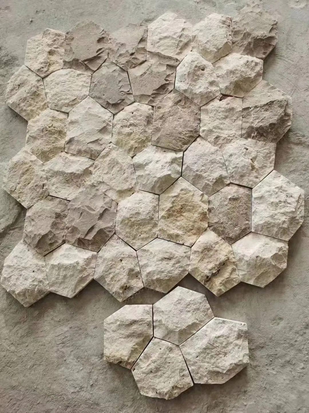 Natural Split Travertine Crazy Paving Irregular Travertine Cladding Tile