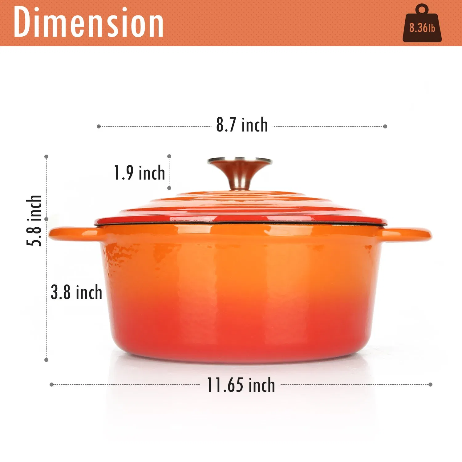 Чугунная кастрюля-кокот Cookwin, 8-9 дюймов