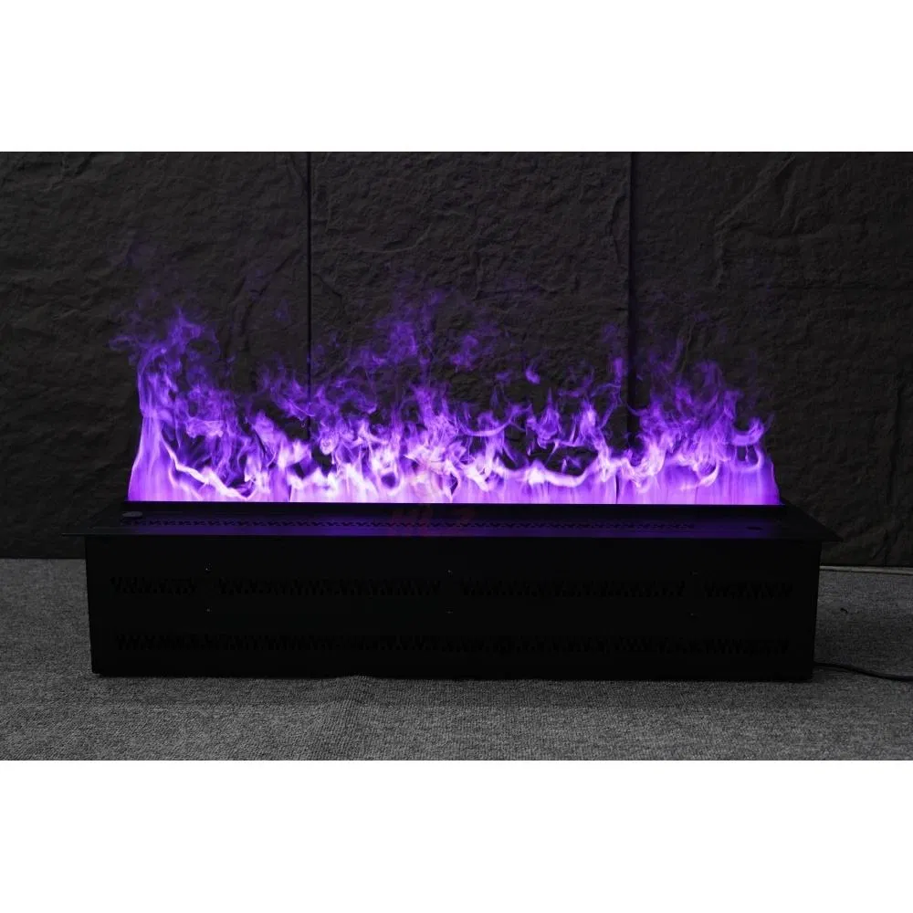 Tempered Glass Mounted Black Home Appliance 3D Atomized Fireplace for House