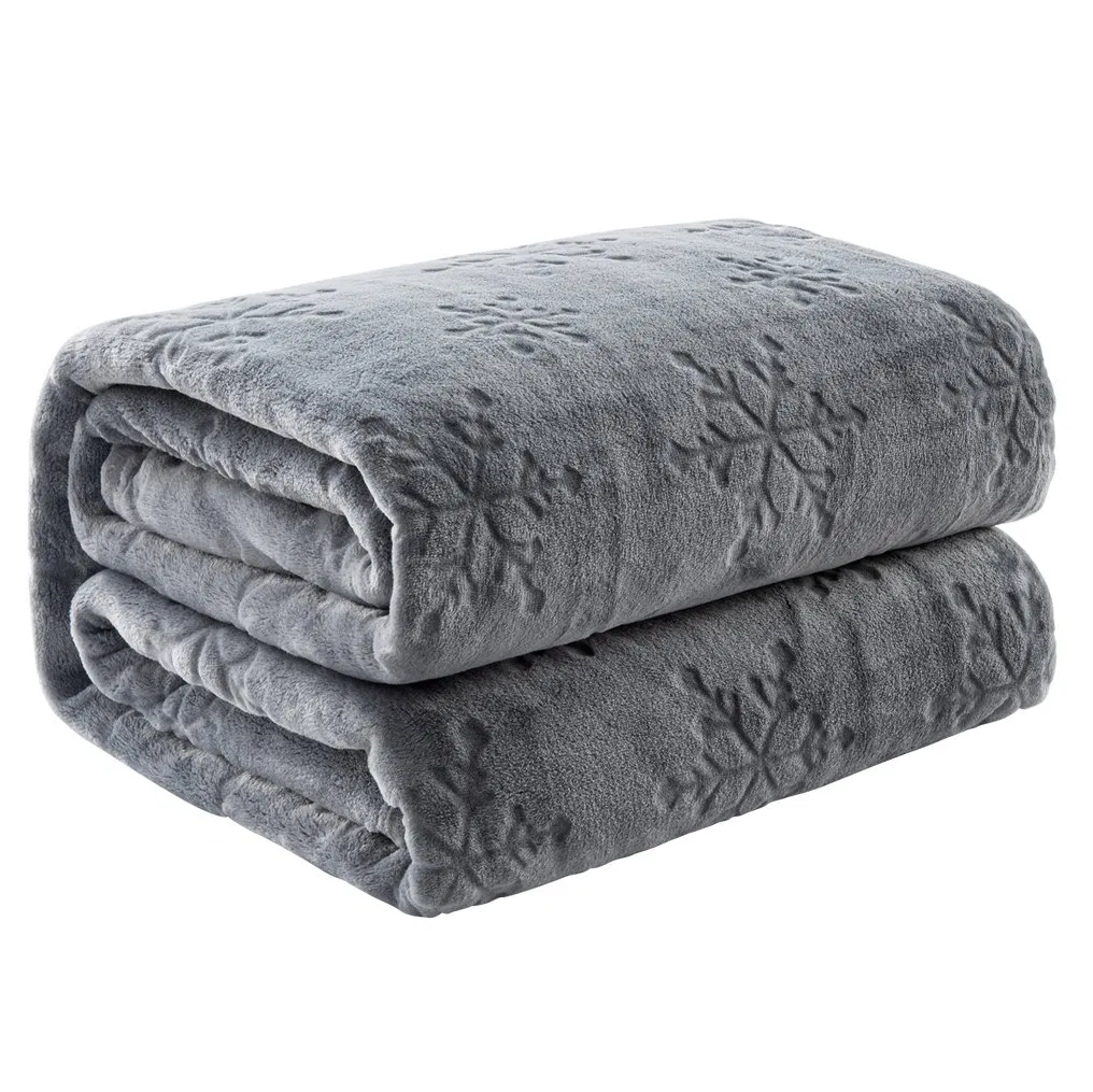 3D Embossed Sofa Microfiber Soft Plush Flannel Throw Blanket