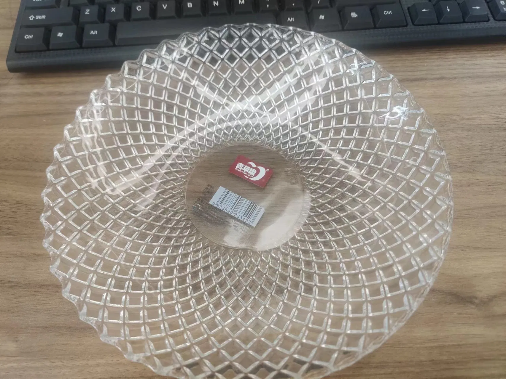 Good Quality Glass Dinner Plate Glassware Food Container Plate with Painting