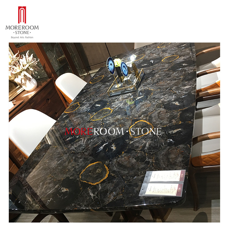 Luxury Palace Reception Yellow Mookaite Jasper Large Dining Room Counter Top