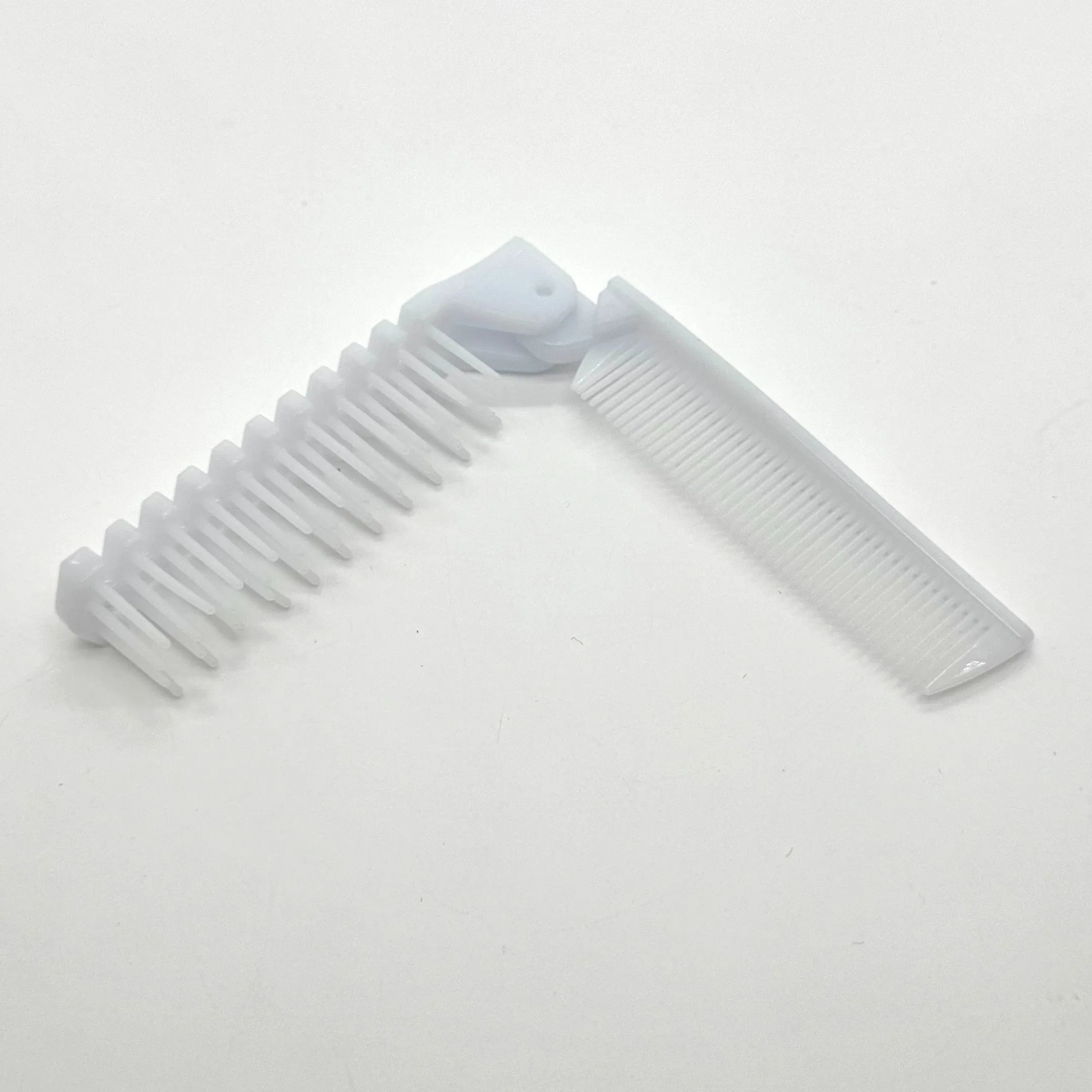 White Double Toothed Plastic Folding Comb 07