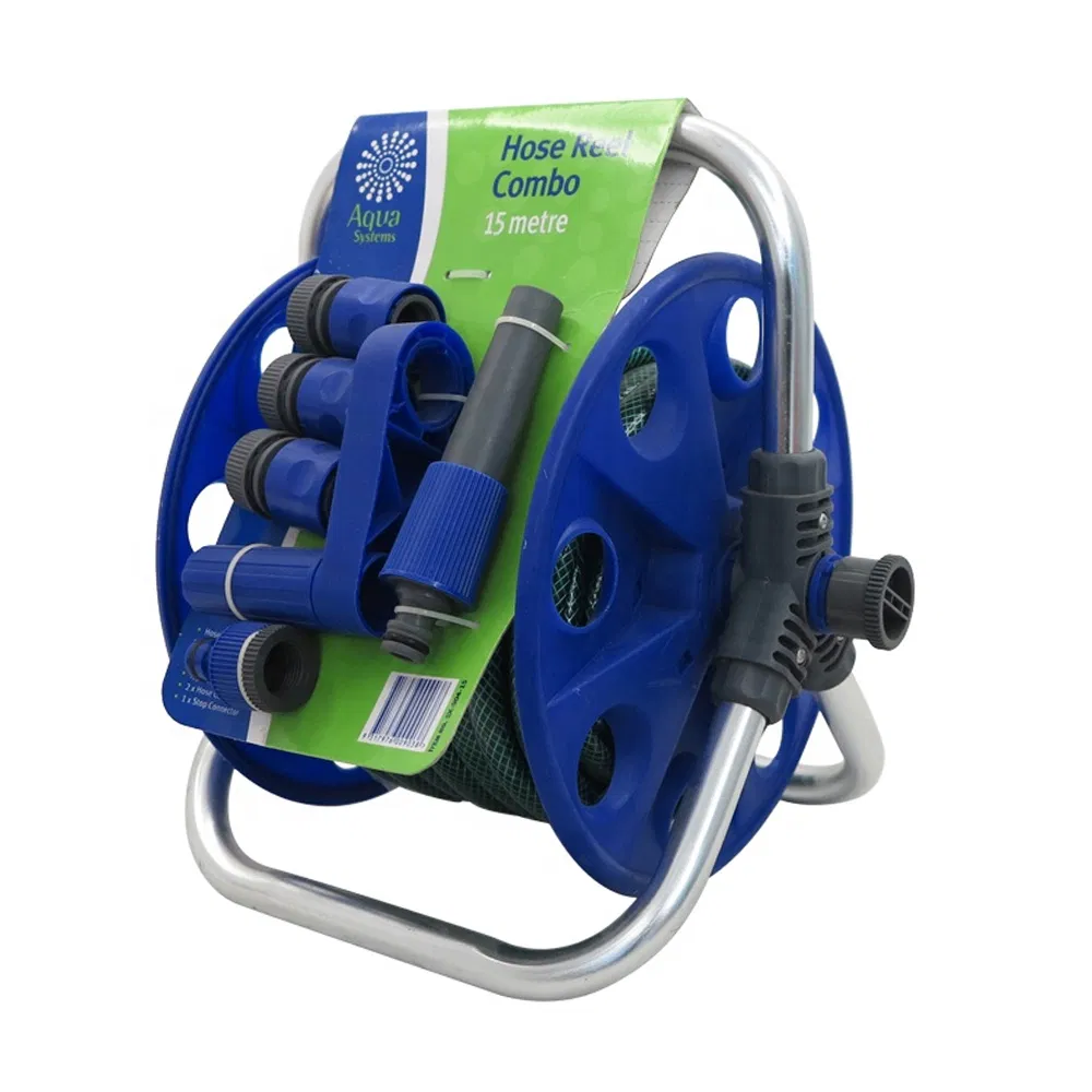Outdoor Garden Irrigation Portable Plastic Pressure Water Hose Reel Cart with 20 Meters Hose