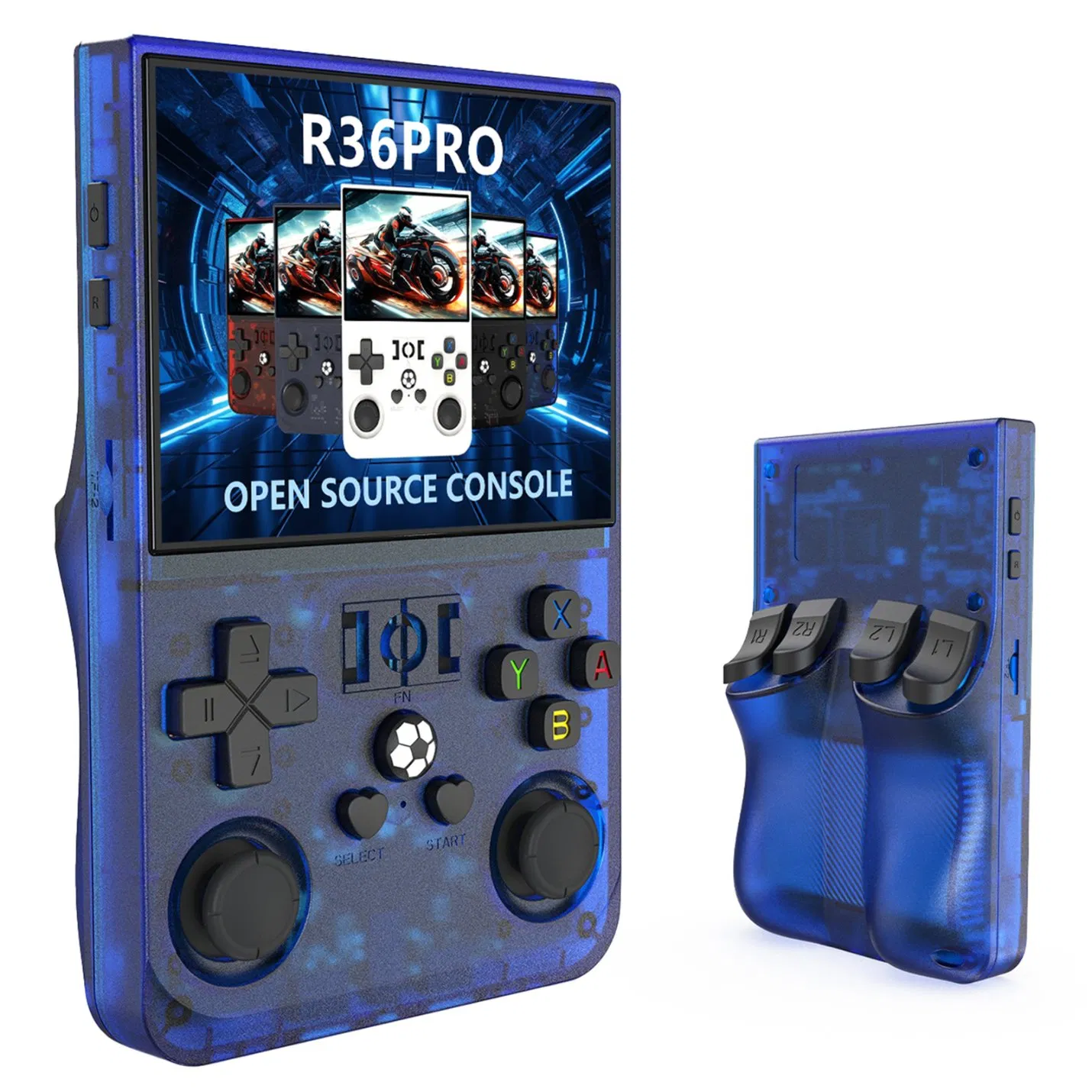 Портативная консоль R36 PRO Transparent Grey с 64G картой