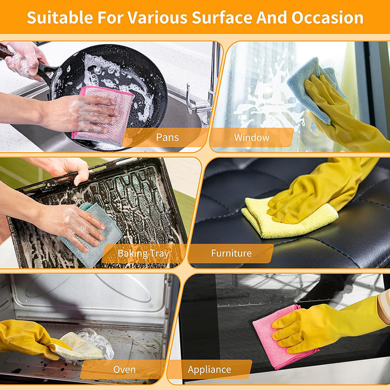 Esun Multifunctional Non Scratch Wire Microfiber Cleaning Cloth for Washing Dishes