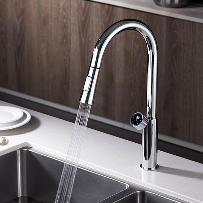 Laundry Sensor Brass Chromed Kitchen Tap with Pull Down Sprayer