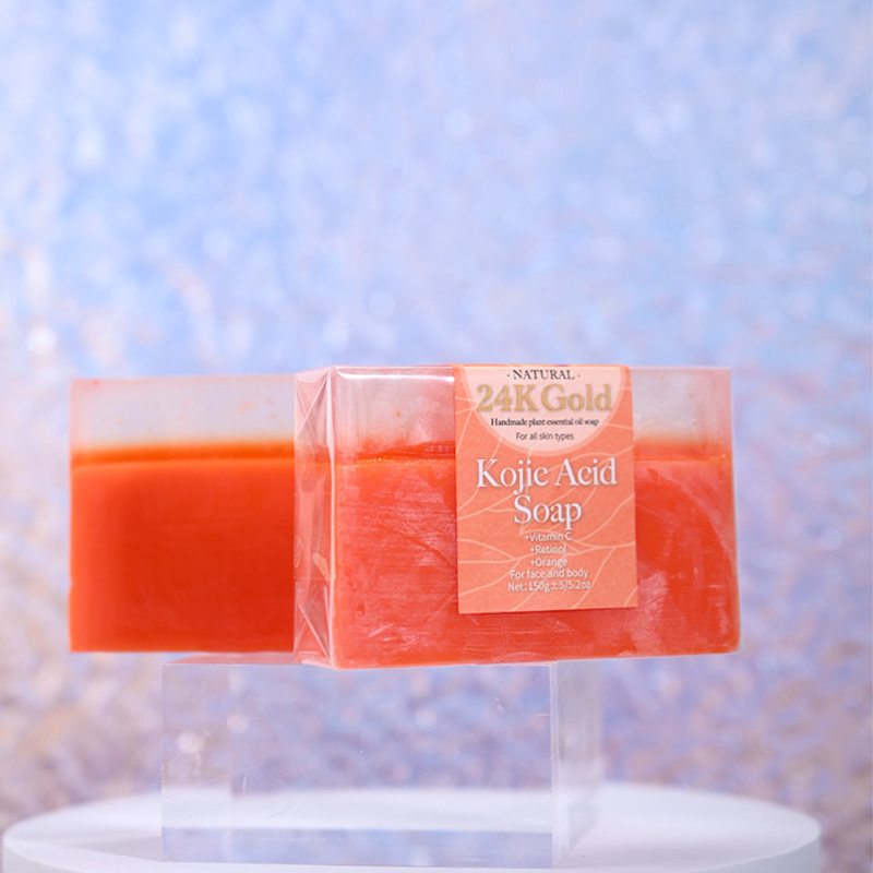 Beauty Cosmetics Skin Care Vitamin C 24K Gold Foil Kojic Acid Soap