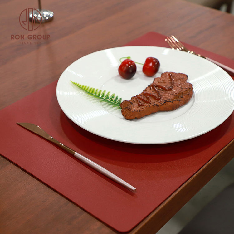 Restaurant Banquet Double Reversible Rectangle PU Leather Elegant Placemat