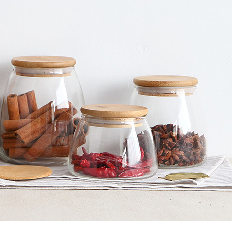 Clear Kitchen Food Storage Airtight Glass Jar Glass Storage Containers Kitchen Spice Jar Glass Storage Jar