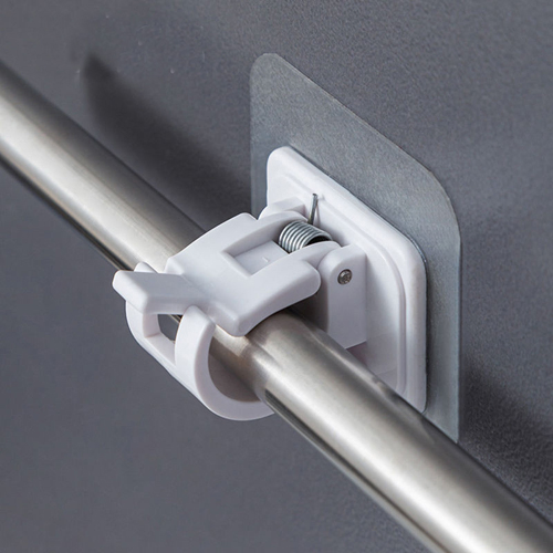 Nail-Free Adjustable Curtain Rod Holder Clamp Hooks