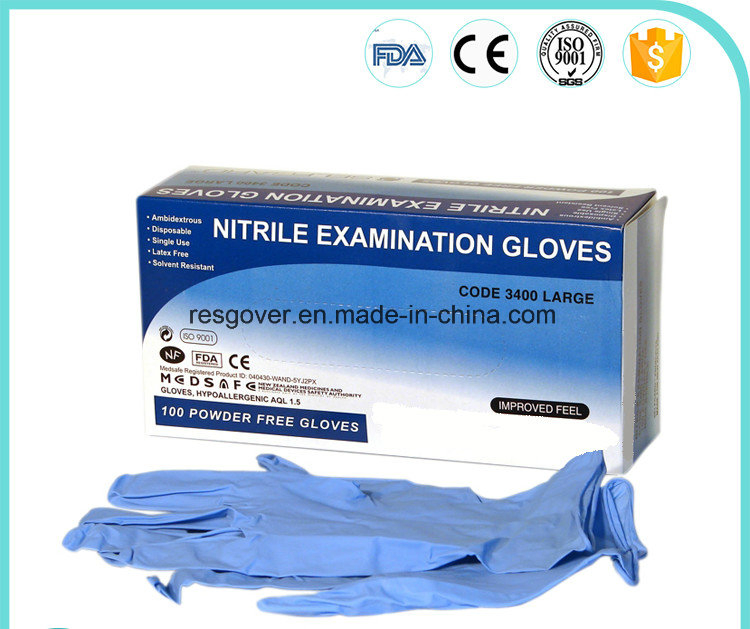 Disposable Blue Nitrile Glove Powdered and Powder Free Medical Grade