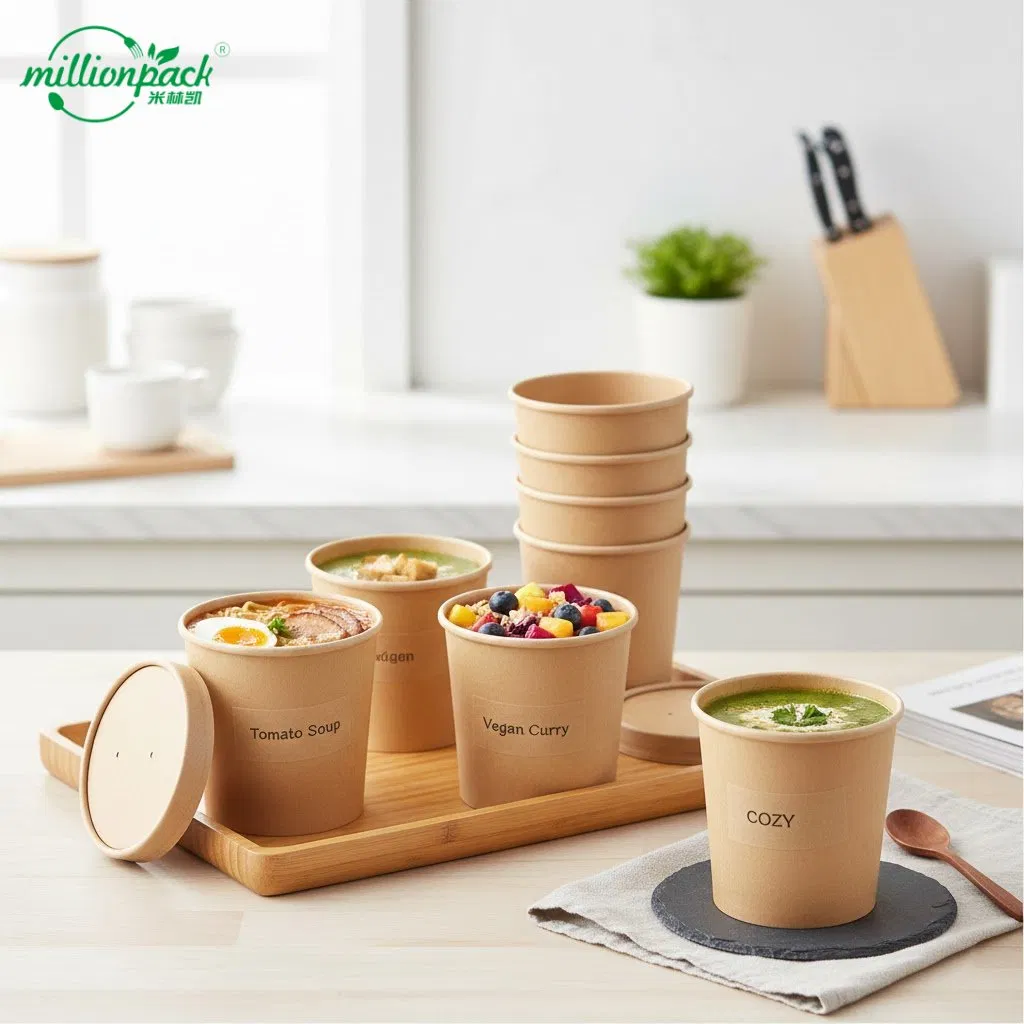 Ventilated Paper Soup Cup for Condensation Control and Freshness Packaging