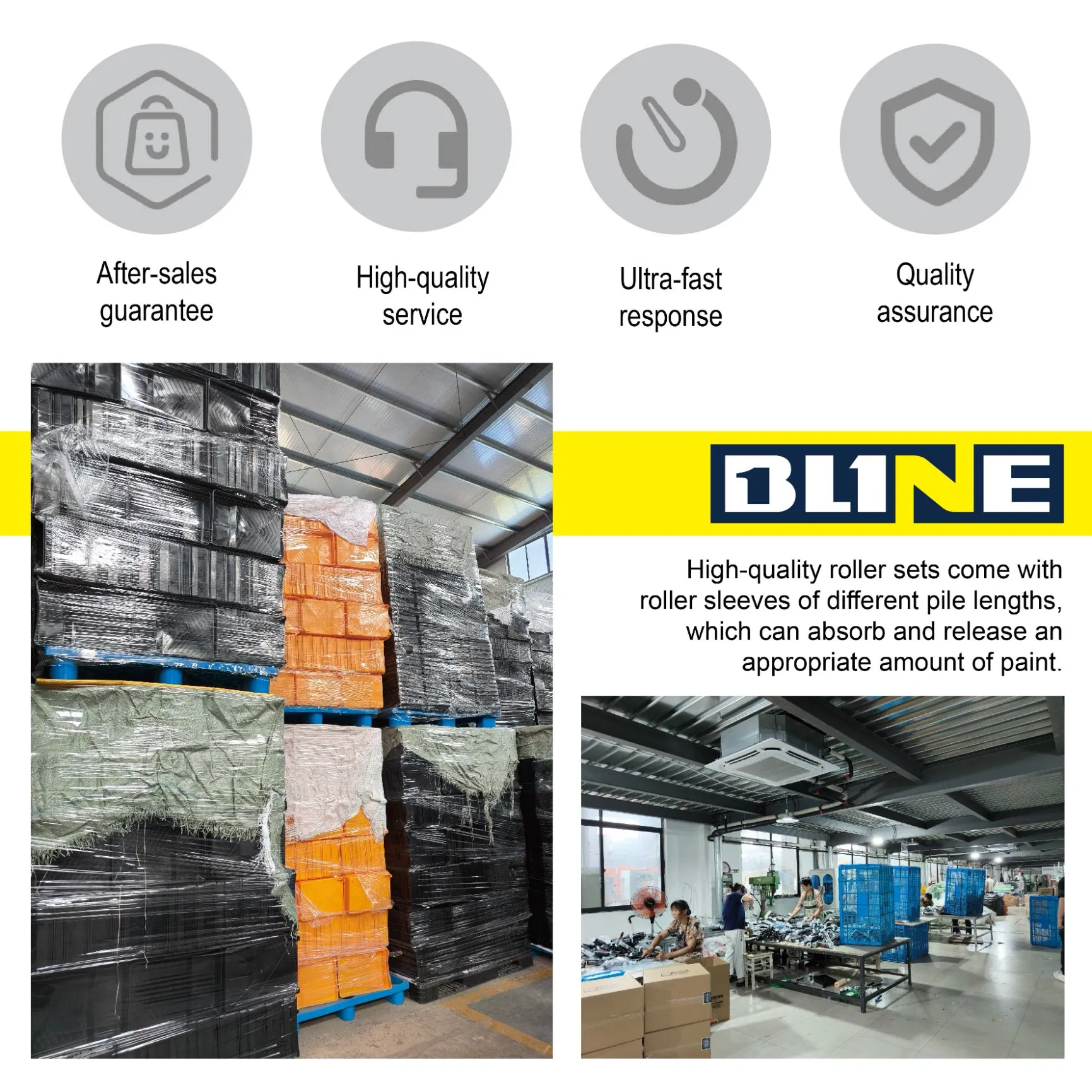 Набор валиков и кистей для покраски стен Bline