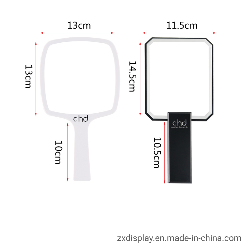 Fashion Women Cosmetic Glass Mirror with Acrylic Handle