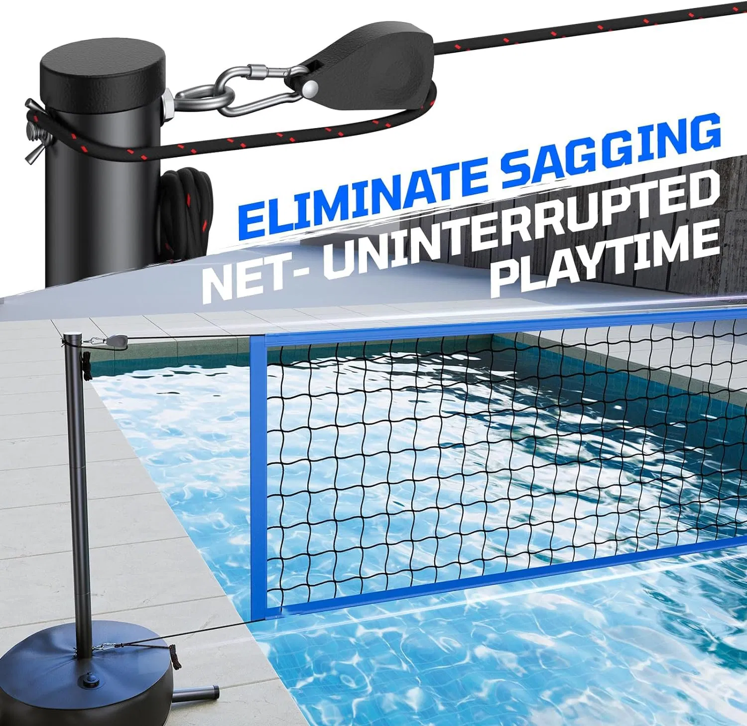 Portable Floating Volleyball Net for Pool and Beach Fun