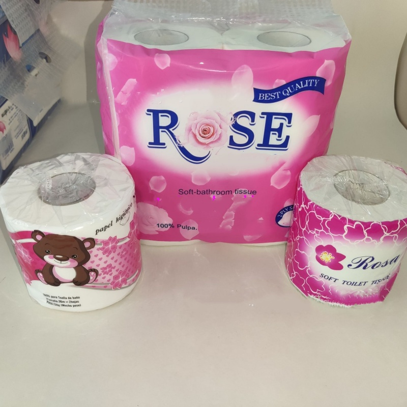 Private Label Recycled Pulp Washroom Tissue Fluorescer-Free Dissolving Quickly Bathroom Toilet Paper