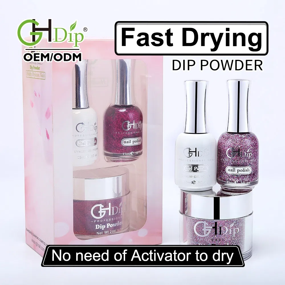 Shimmer Shiny Glitter Nail Dipping Powder Match Gel Polish and Lacquer