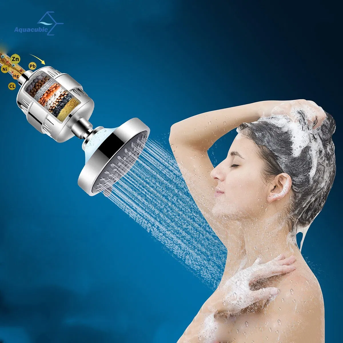 Luxury Filtered Shower Head Set 15 Stage and Single Replacement Shower Water Filter Cartridge