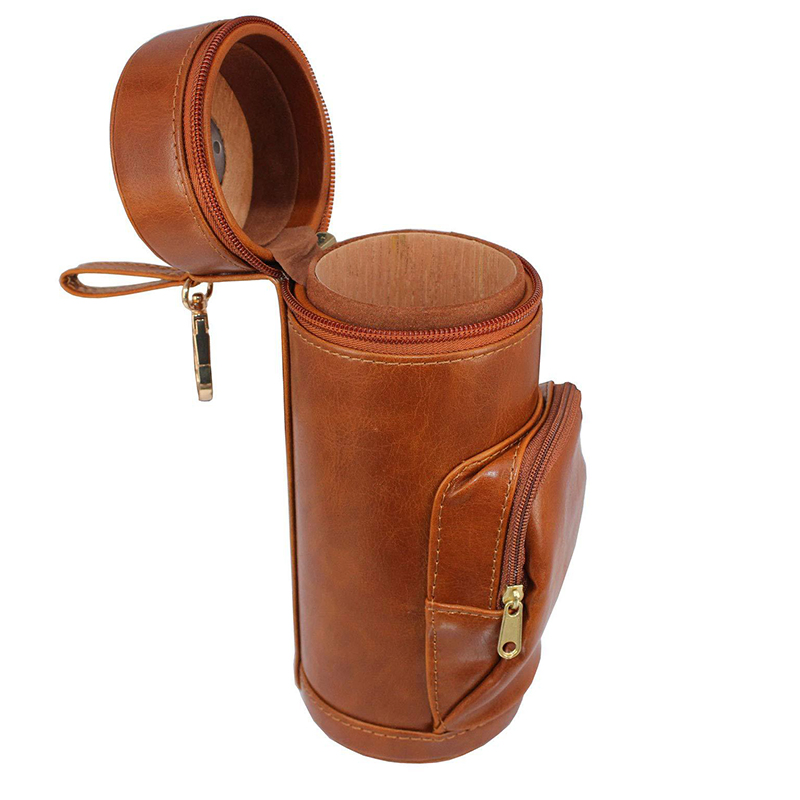 Ea336 Portable with Cutter Storage Luxury Accessory Humidor Box Leather Holder Logo Bag Travel Cigar Case