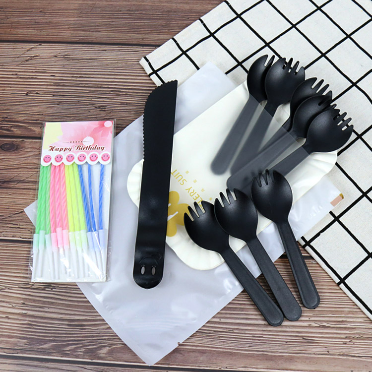 Eco-Friendly High Quality Plastic Disposable White Spoon Knife Fork for Cake