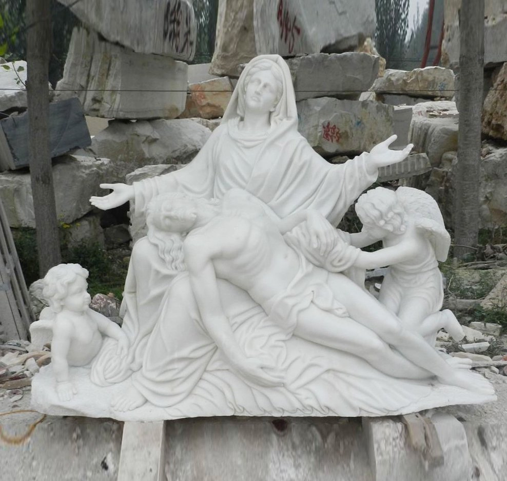 Hot Sale Grey Marble Fireplace Mantel Sculpture