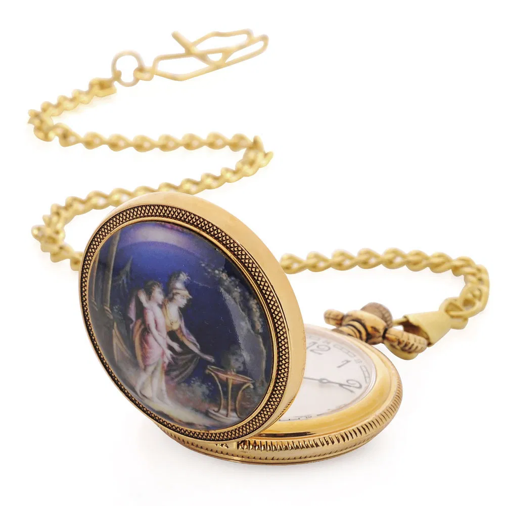 Cheap Watch Photo Inlay Promotion Pocket Watch with Custom Logo (50mm)