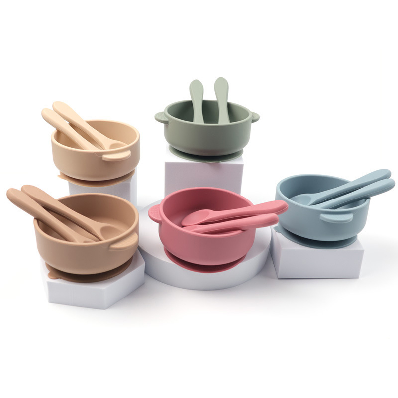 BPA Free Silicone Baby Feeding Bowl Food Grade Suction Cup Bowl Silicone Wholesale
