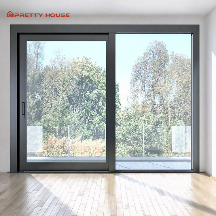 Aluminum Alloy Black and White Narrow Frame Glass Door Aluminum Sliding Doors