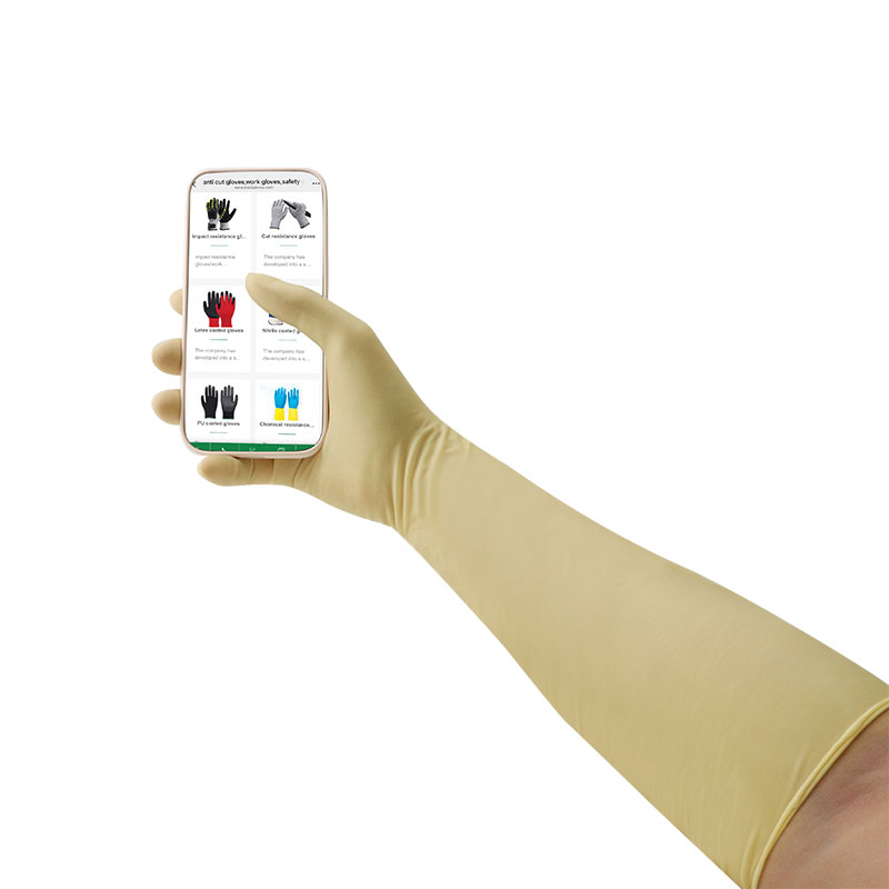 Long Cuff Latex Sterile Touchscreen Disposable Gloves