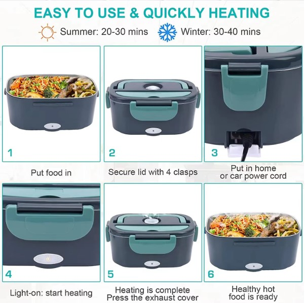 Lightweight Food Warmer Container Lunch Box with Food Grade PP Material Design