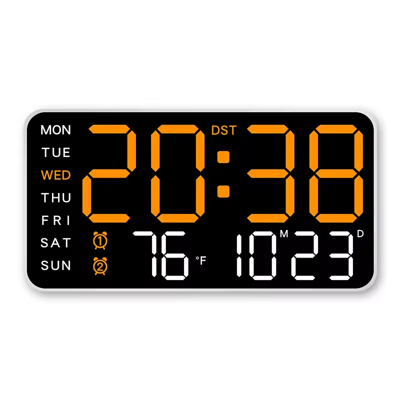 Modern Design Cross-Border Digital Wall Clock New Creative Large Screen Display for Living Room Multifunctional Atmosphere Light