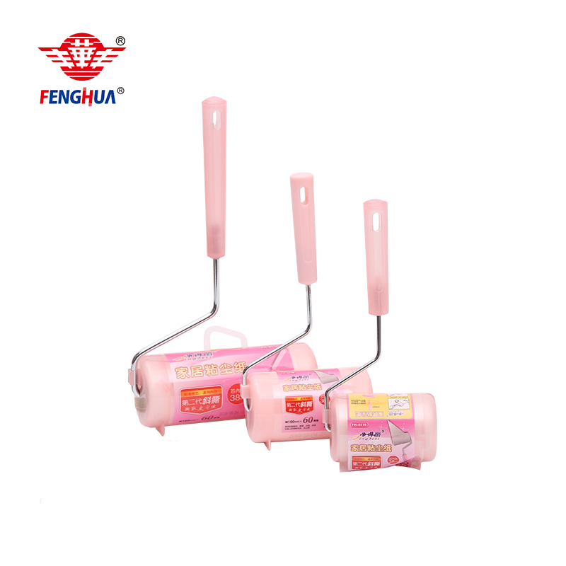 Household Pet Hair Remover Bed Clothes Cleaning Brushes Sticky Diagonal Tear Tape Paper Adhesive Lint Roller with Cover