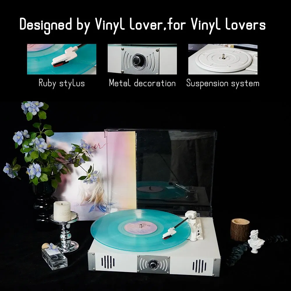 Ретро-проигрыватель винила с Bluetooth, 3 скорости, деревянный корпус