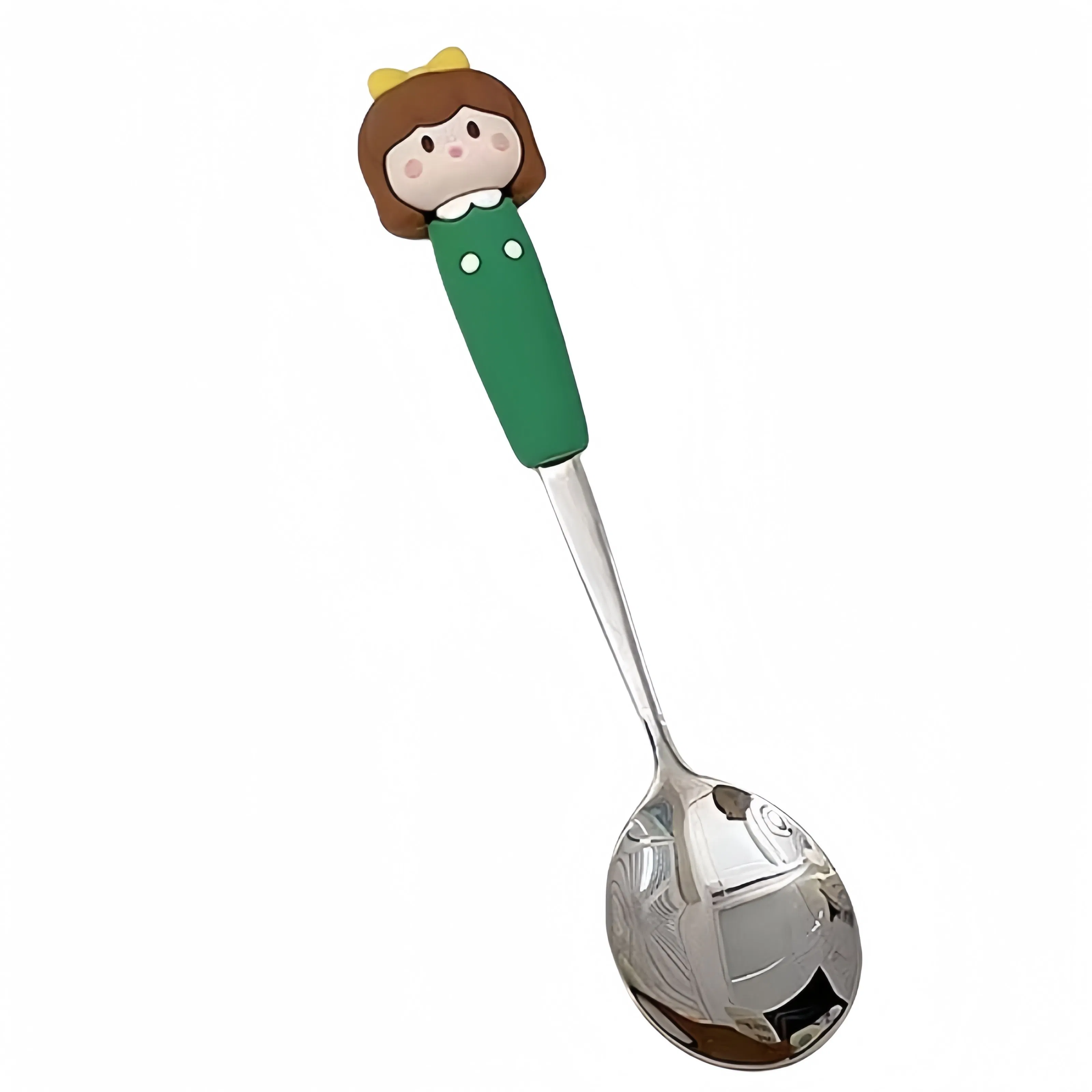Children's Cartoon Home Dinner Spoon Long Handle Stainless Steel Spoon Fork Set