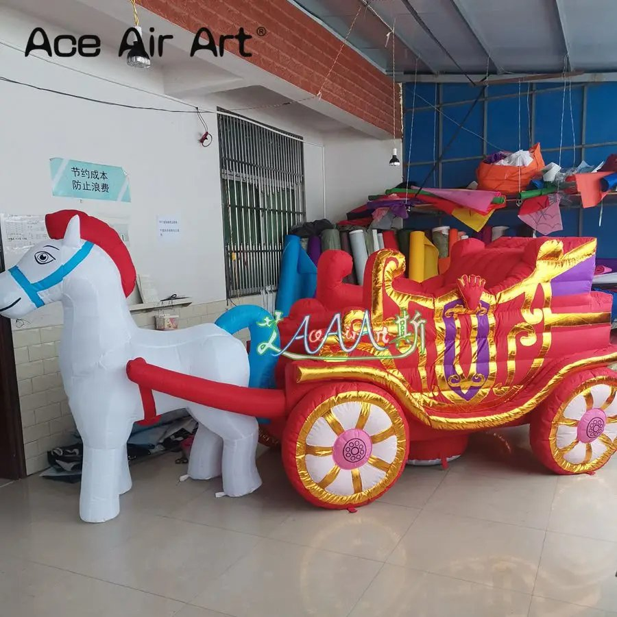 Inflatable Christmas Decorations Holiday Outdoor and Indoor Inflatable Santa Claus with Carriage