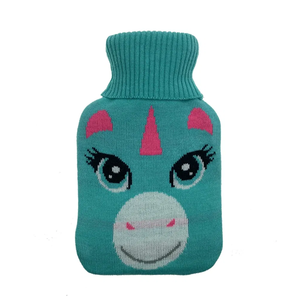 Manufacturer Rubber Hot Water Bottle Woven Pattern Knitting Cover Colorful Hand Warm Bag Cover