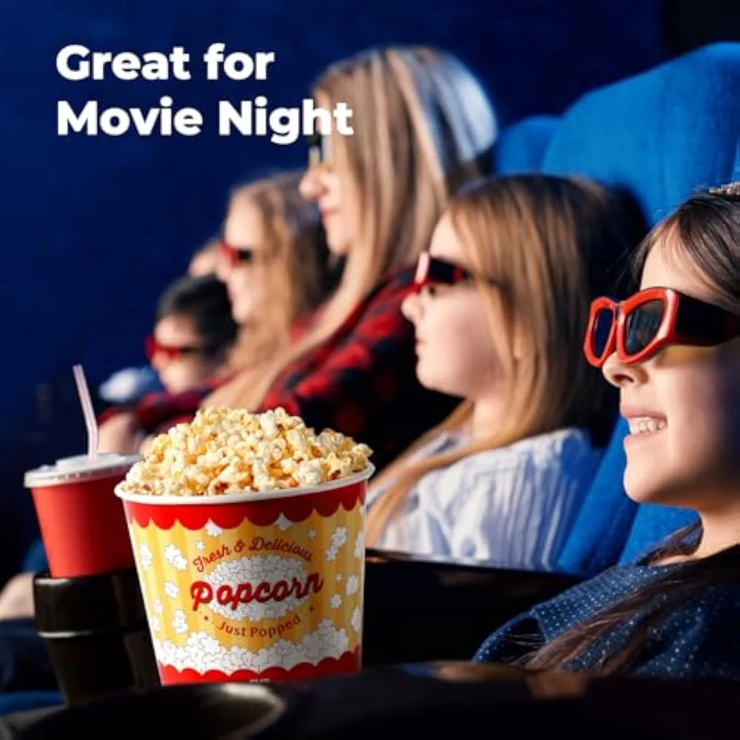 Бумажный стакан для попкорна одноразовый, красно-белый