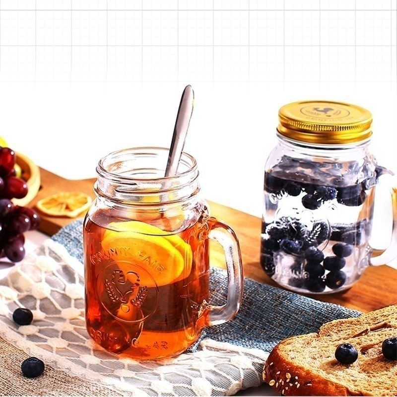 Стеклянная кружка 16 oz с ручкой для напитков