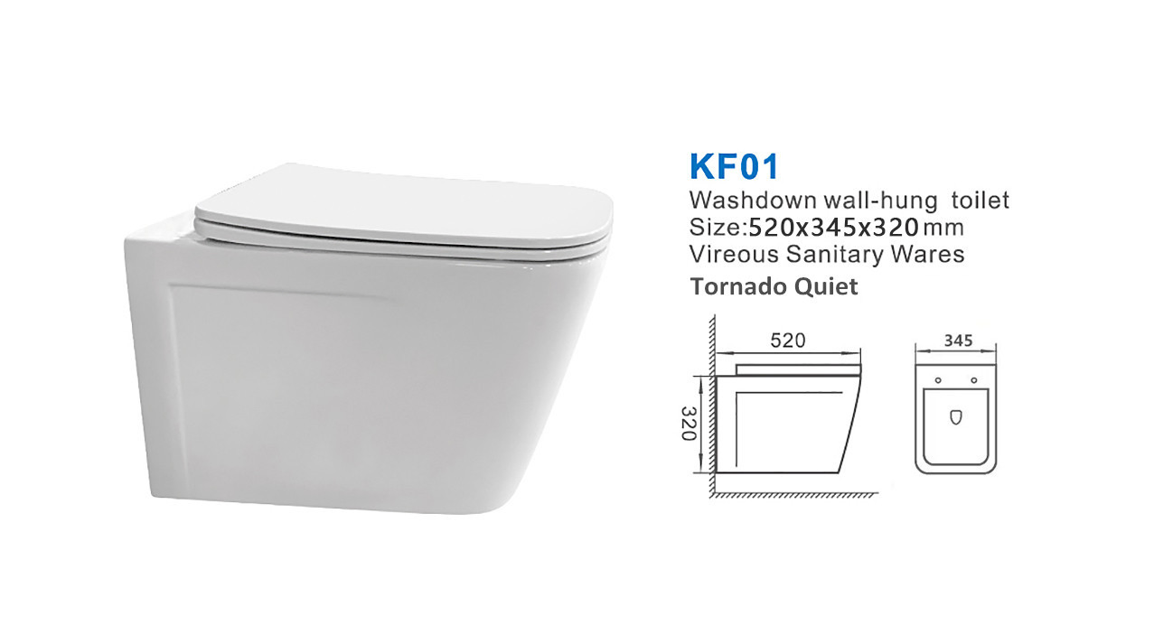 Sanitary Ware Hidden Water Tank Tornado Modern Wall Hung Toilet for Bathroom