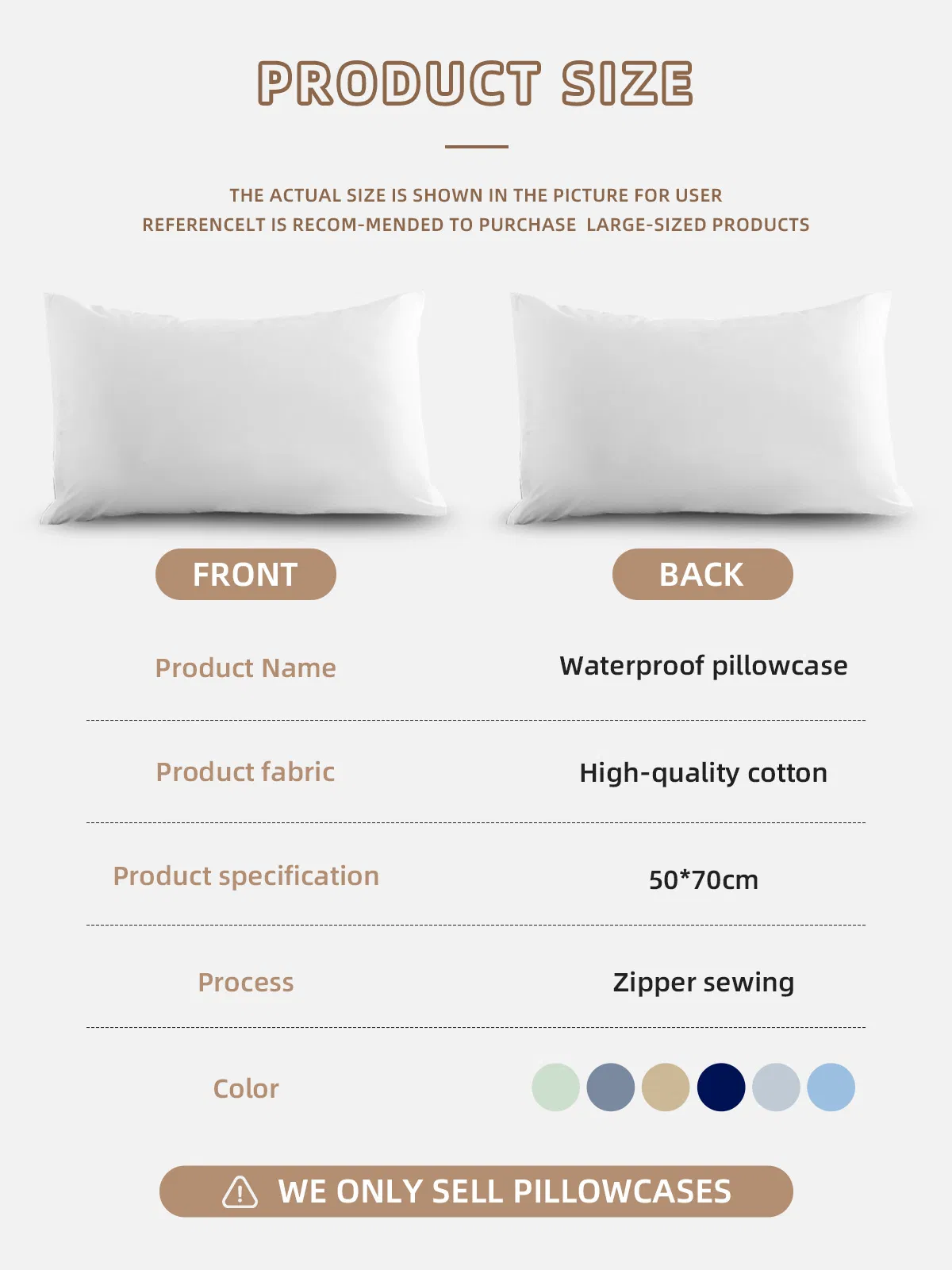 Custom Bedding Set Waterproof Nonwave Soft Pillow Case