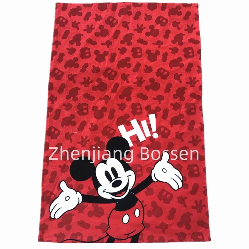 OEM Custom Logo Full Over Printed Promotional Cotton Tea Towel Kitchen Cleaning Cloth Dish Cloth