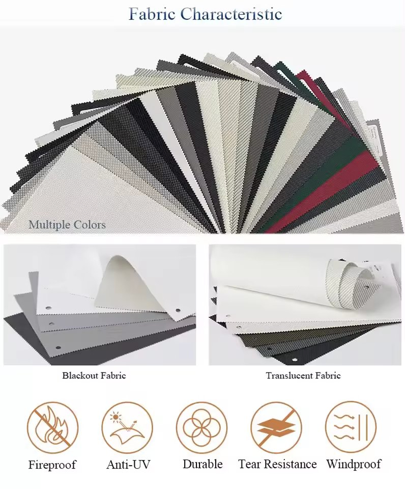 Motorised Outdoor Windproof Patio Roller Awning Blind Privacy Shade Roller Blind for Sun House